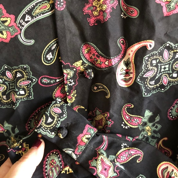 Vintage Anne Pinkerton Paisley Silk Button Up Blouse Paisley Print S - Picture 6 of 10